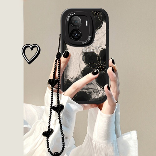 iQOO全系列手机壳晕染水墨画花朵