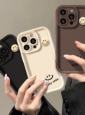 适用苹果15手机壳iphon14promax新款ip13全包plus硅胶11十二Pro阶梯xsma纯色xr高级感7p8plus防摔ins保护套15