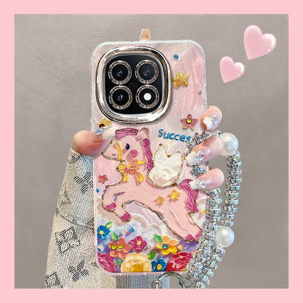 适用油画小马IQOO15手机壳13可爱12PRO高级感11S轻奢风10全包9防摔8保护套7新款女专用马年奢华VIVO超火爆款