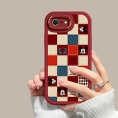 8高级感14防摔mini全包se2保护套plus 15promax格子17air米奇16E创意卡通7 适用于苹果8手机壳iPhone13新款