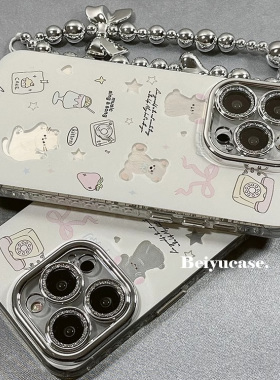 适用苹果16手机壳17air/iPhone15Promax女14蝴蝶结13小狗12Pro新款11奢华Xs带手链8Plus保护套6s二代7p高级感