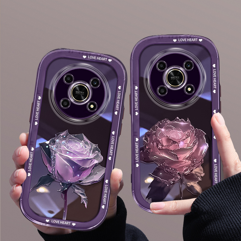 荣耀X30手机壳晶莹玫瑰