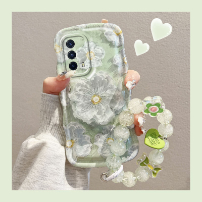 iQOOZ5汽泡波浪壳绿色油画花朵