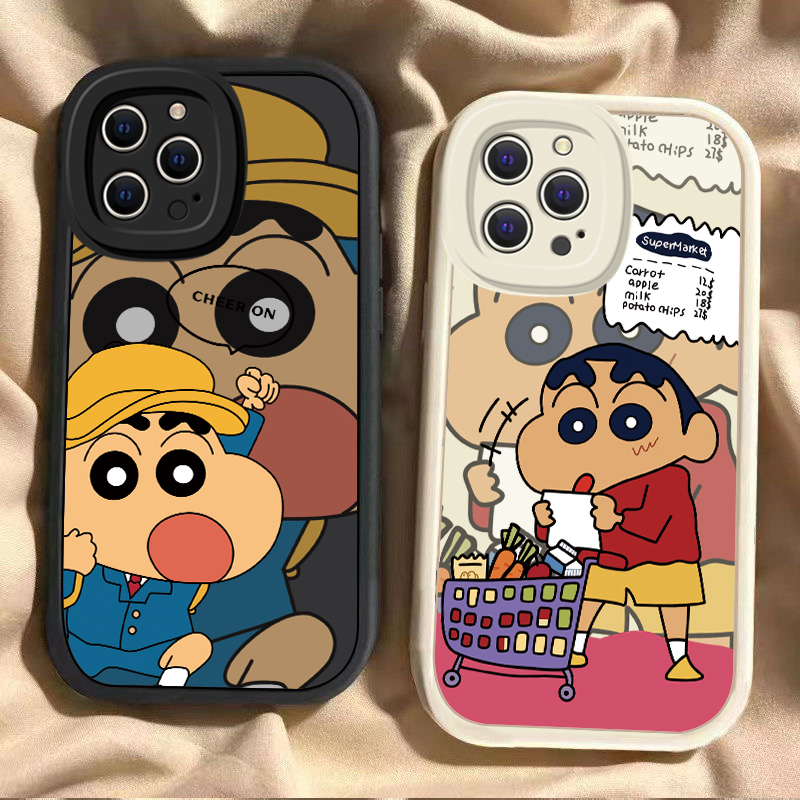 适用苹果15Promax手机壳iPhone14蜡笔小新13mini全包12硅胶11卡通xs情侣8plus7男女xr时尚6s简约se防摔保护套