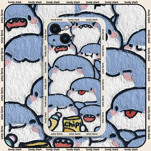 苹果13Pro直边TPU手机壳卡通油画