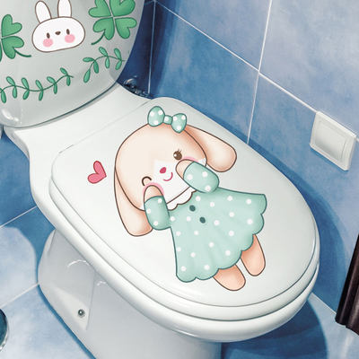 马桶贴画装饰搞笑创意个性可爱卡通兔子卫生间厕所坐便贴防水贴纸