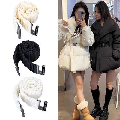 松紧羽绒服腰带女款弹力收腰