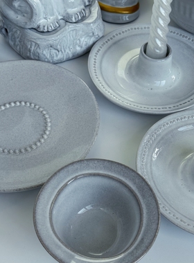 VILLATTE ASTIER de黑陶土盘餐具家用高级感轻奢小众食品级陶瓷盘