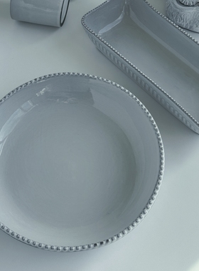 VILLATTE ASTIER de黑陶土盘餐具家用高级感轻奢小众食品级陶瓷盘