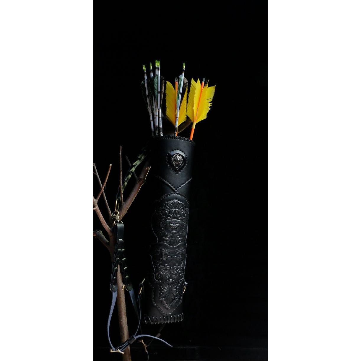 弓箭炎字店主推介皮雕狮王背式