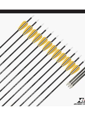 ELONG纯碳箭 12支/盒 新兵系列纯碳箭4.2反曲馆箭6.2复合弓箭包邮