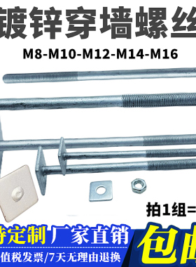 建筑穿墙螺丝螺栓电梯安装配件楼梯脚手架扣件热水器M12M10M8包邮
