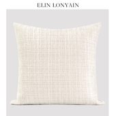 ELIN LONYAIN现代简约轻奢白色雪尼尔肌理靠垫抱枕样板房方枕腰枕