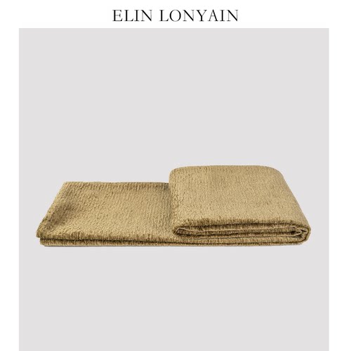 ELINLONYAIN黄绿色灯芯绒面搭毯