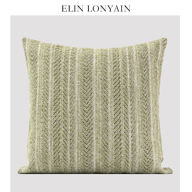 ELINLONYAIN绿色羊毛混纺抱枕