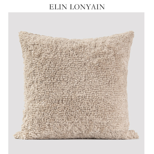 ELINLONYAIN浅咖色毛绒抱枕
