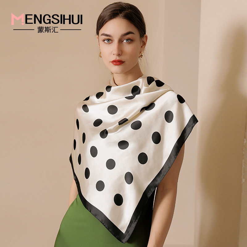 仿真丝方巾女印花春夏中国风