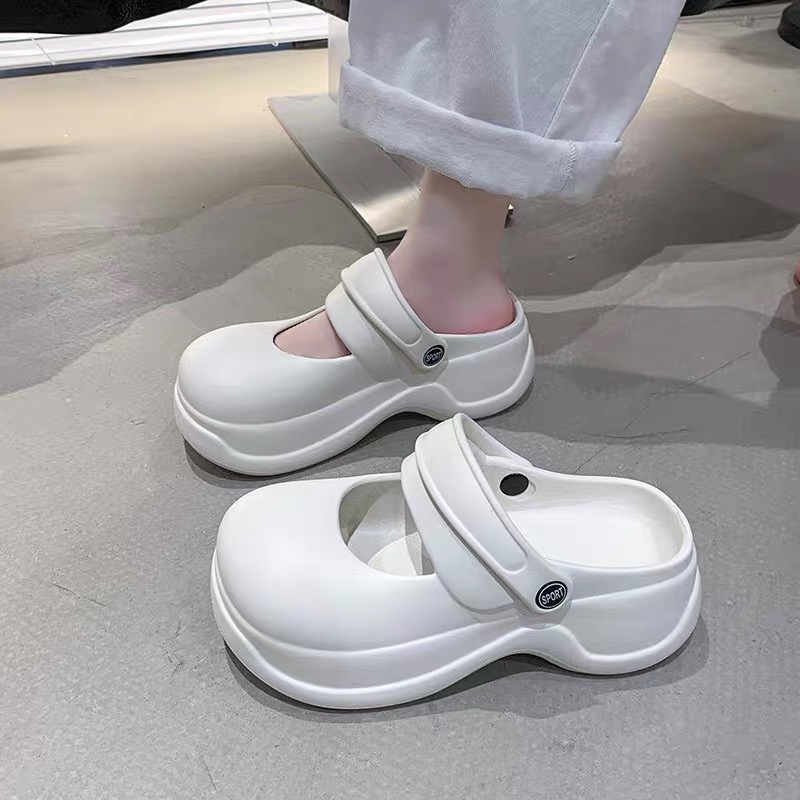 玛丽珍EVA踩屎感厚底增高洞洞鞋