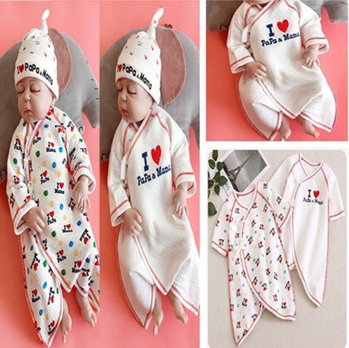 2件新生儿长袖春秋初生儿蝴蝶衣