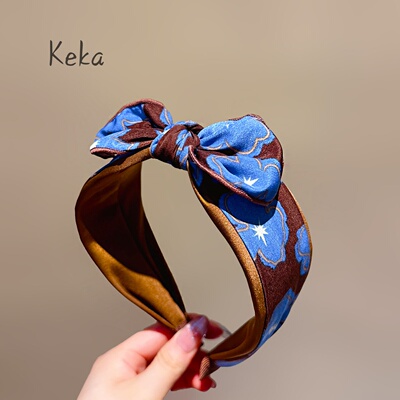 高品质精致咖色花朵发卡发箍