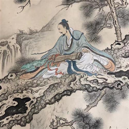 装饰画横轴立轴山水花鸟鱼虫书法人物手工绘画中式竖款无框方形图片