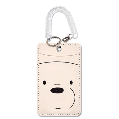 软皮质卡套pu软皮弹簧绳工牌胸卡