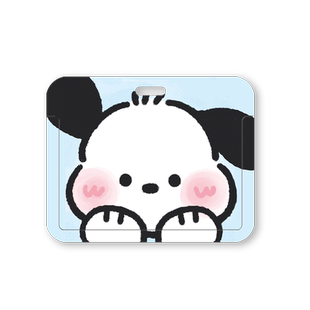 可爱帕恰狗可伸缩夹扣护士工作证胸牌易拉扣医生证件工牌门卡保护壳卡套门禁卡横板可爱创意学生胸卡夹