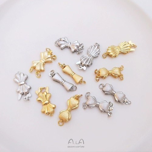 Медное матовое ожерелье с бантиком из жемчуга, аксессуар