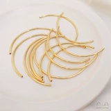 Медная изогнутая трубка, браслет, аксессуары ручной работы, ручка, ювелирный шарм, аксессуар, 14 карат, золотой цвет, 60мм, DIY