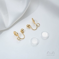 Украшение, силиконовые клипсы, модель R194, 14 карат, 1 пары