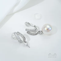 R528-2 Белый K Пустые зажимы для ушей 1 пара 2 шт. Бусины в комплект не входят, резиновая втулка в комплекте