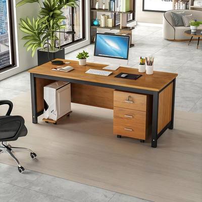 现代办公桌职员电脑桌老板单人办公室办公桌经理桌椅组合简约桌子
