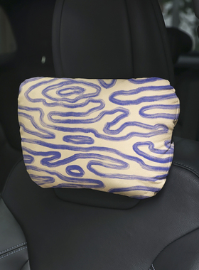 DIME蓝色条纹车内车载头枕护颈枕女生睡觉舒适记忆棉四季通用A45