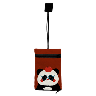 苹果熊猫车钥匙包拉链款抽拉式设计通用车钥匙套迷你锁匙包A24