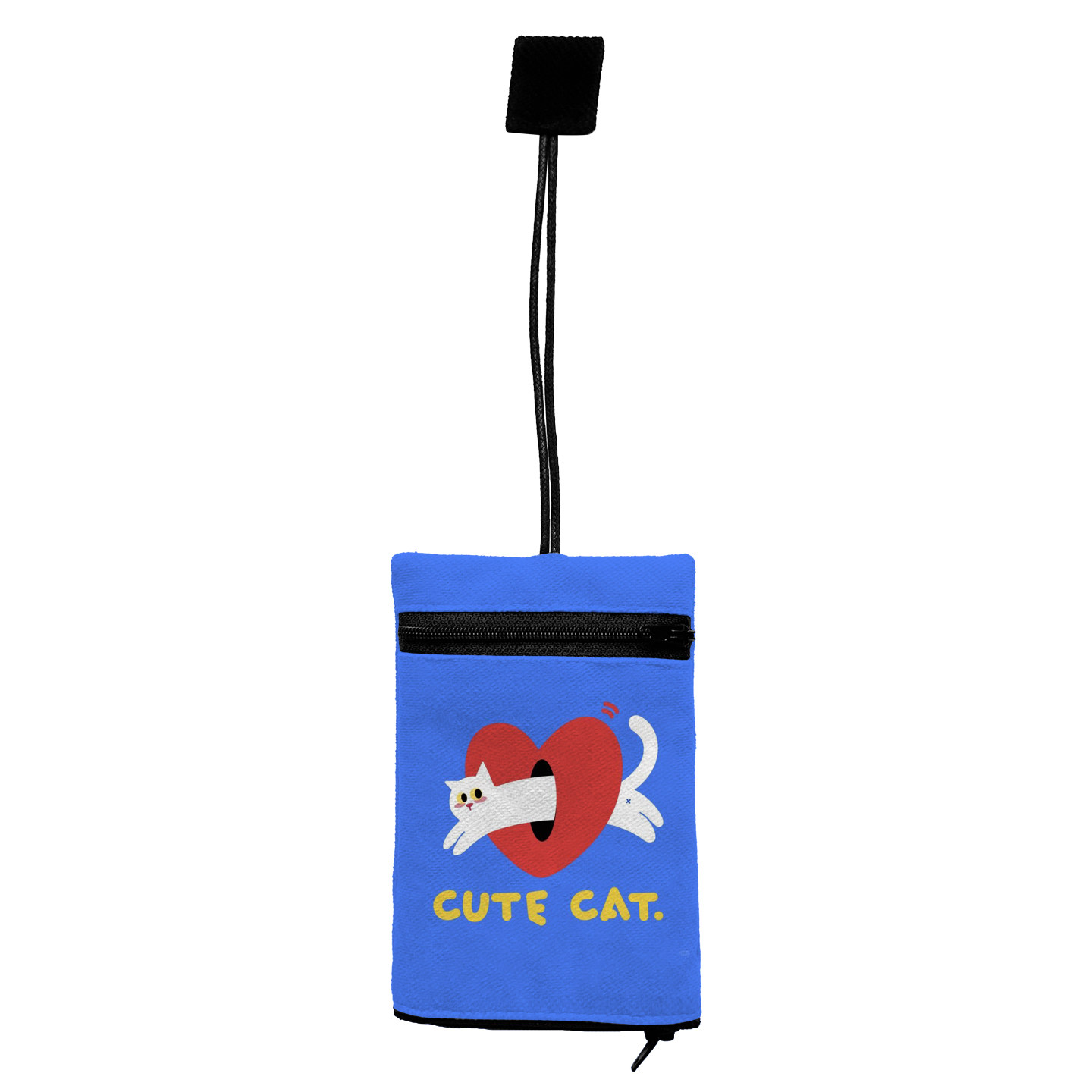 爱心小猫可爱布艺印花迷你小包钥匙包抽拉式车钥匙套女士通用款A7