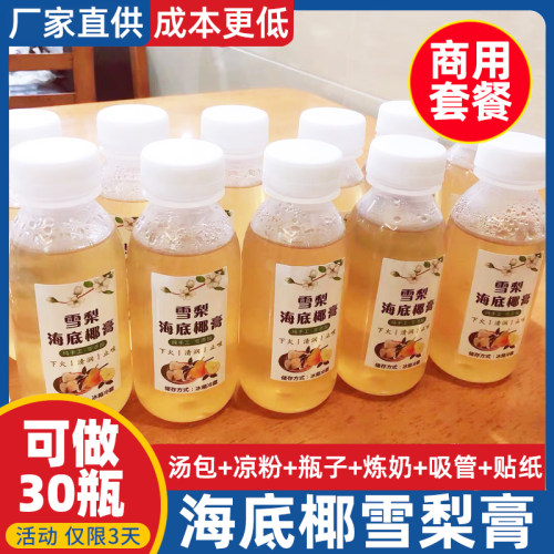 海底椰雪梨膏材料包汤包瓶子标签贴纸煲汤材料商用套餐摆地摊货源 - 封面