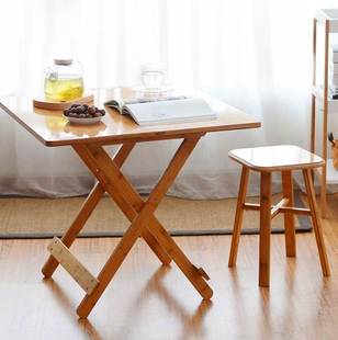 实木桌板面餐桌小尺寸迷你可折叠简易小户型设计感高茶几可吃饭l2