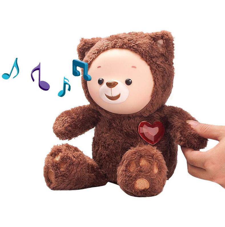 心宝彩虹宝宝玩具会唱歌讲故事摇摆声控智能毛绒电动玩偶l22