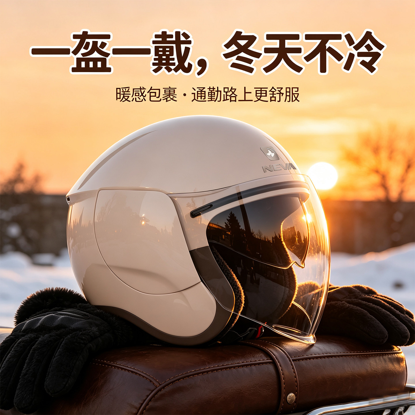 冬季保暖电动车头盔男女士防雾2026新款复古电瓶3c认证摩托安全盔