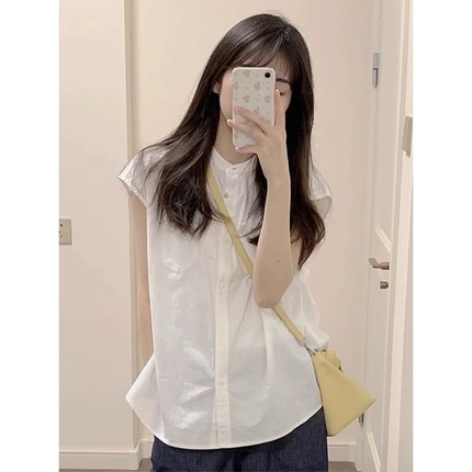 法式设计感小众白色短袖衬衫外套女夏季2025新款爆款衬衣气质上衣