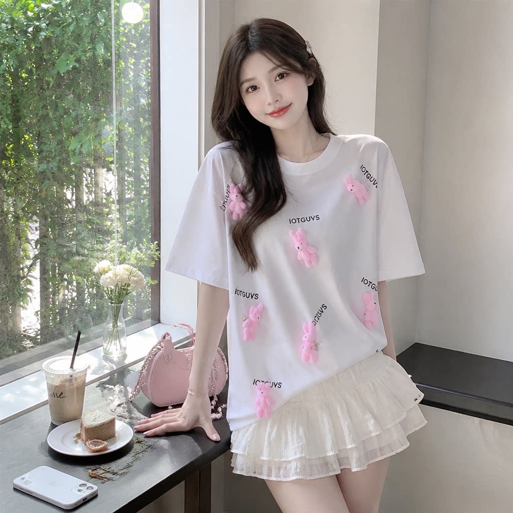 美式高级感慵懒风短袖T恤女