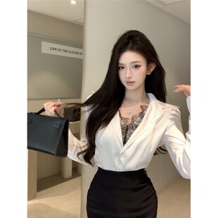 纯欲风套装女白色蝴蝶结设计感新中式衬衫女黑色百褶半身裙两件套