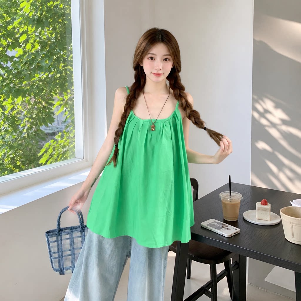 夏季甜美简约百搭显瘦吊带背心女