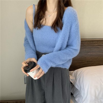 针织毛衣开衫气质吊带抹胸背心