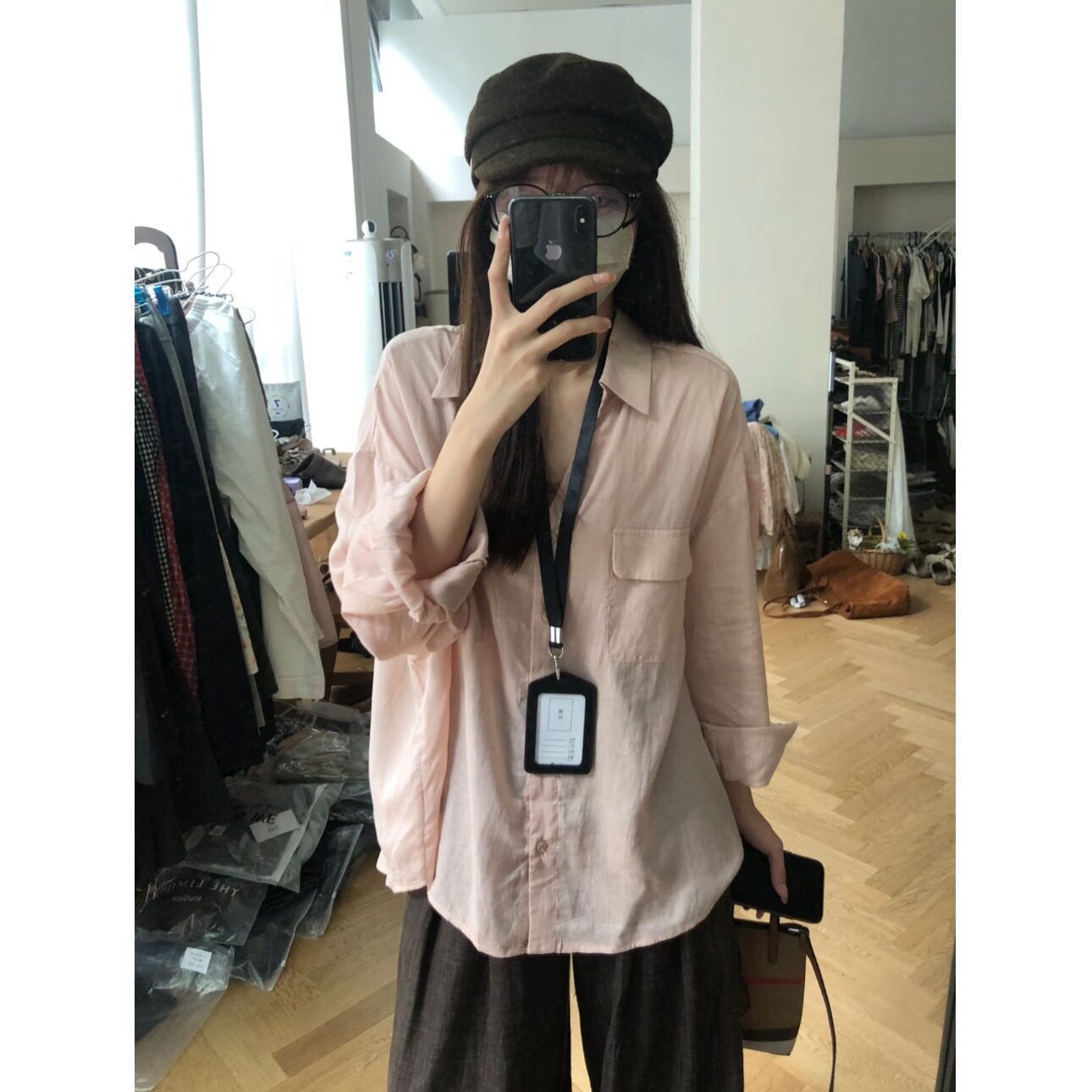2026新款橘粉防晒长袖衬衫女