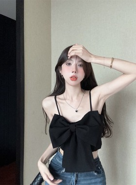 设计感小众蝴蝶结美背小吊带女韩版2024新款夏季可外穿短款背心潮