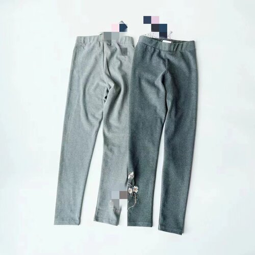 外单女童中大童140-160字母花朵刺绣款25秋季新款打底裤长裤裤子