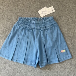 版型美合集夏季女童110-150刺绣花朵樱桃字母松紧腰短裤裤裙裤子