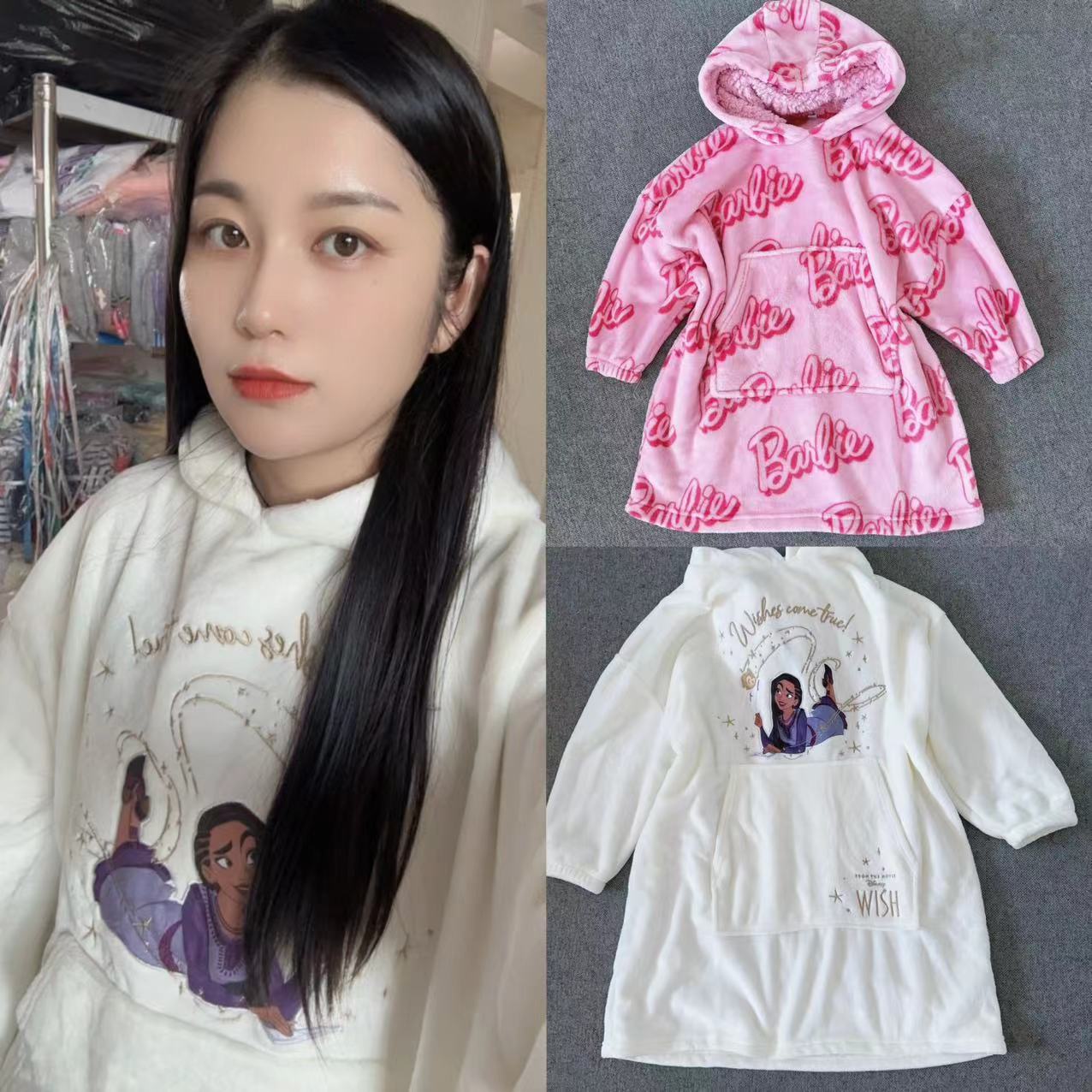 超美公主~外单秋冬款家居裙女童珊瑚绒芭比厚实家居服睡裙浴袍