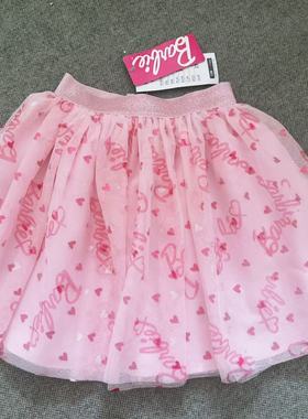 100-140外单儿童女童26年春夏新款芭比字母公主松紧腰半身裙裙子